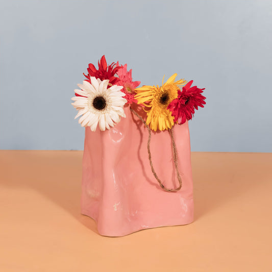 The Orby House Pick-Me-Up Basket Vase (Pink)