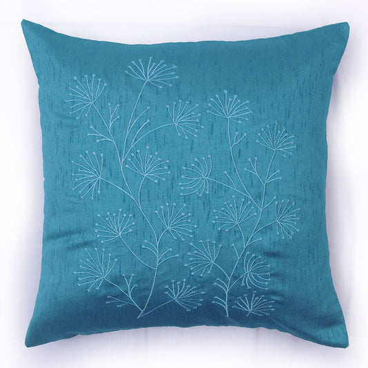 Embroidered Cushion Cover - Blue (Set of 1)