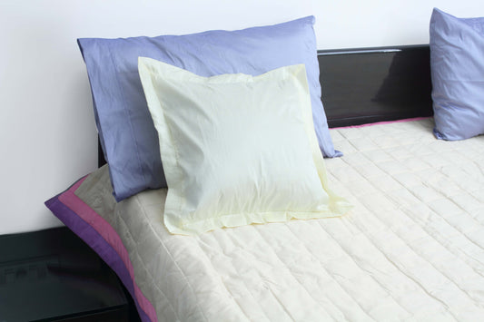 Silk Bedspread - Cream, Pink, Purple