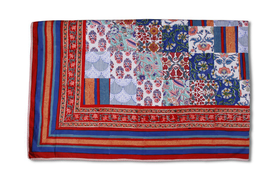 Patchwork Bedspread - Red and Blue