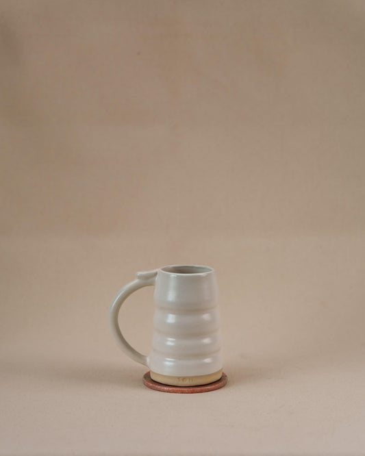 The Orby House Spiral Pottery Ceramic Beer Mug, Matte White