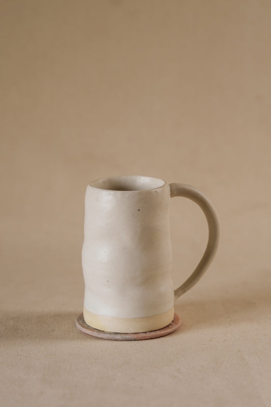 The Orby House Uneven Pottery Ceramic Beer Mug - Matte White