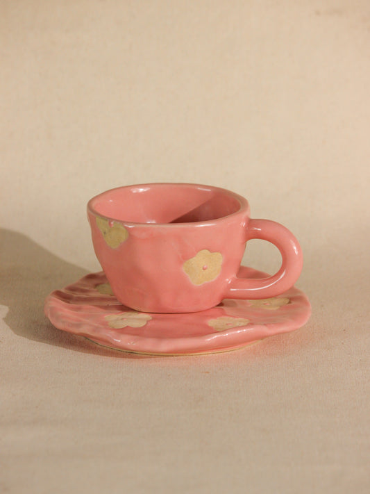 The Orby House Pretty in Pink Ceramic Daisy Cup