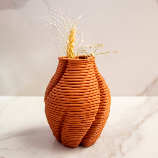 Terracotta Brown and Twisted Vol. I Vase
