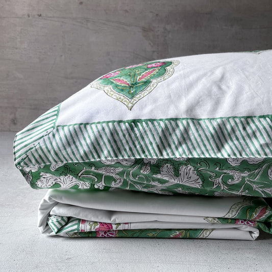 Anaira Floral Pattern Hand Block Print Bed Sheet