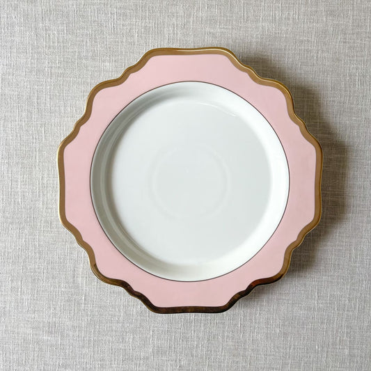 Shop Home Artisan Rosamine Pink Porcelain Dinner Plate with Gold Rim - Set of 2 on Alanqrit