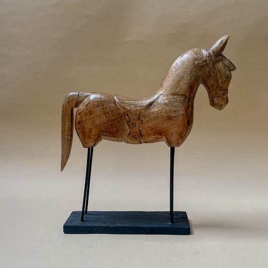 Shop Home Artisan Leopold Wooden Horse Sculpture (Large) on Alanqrit