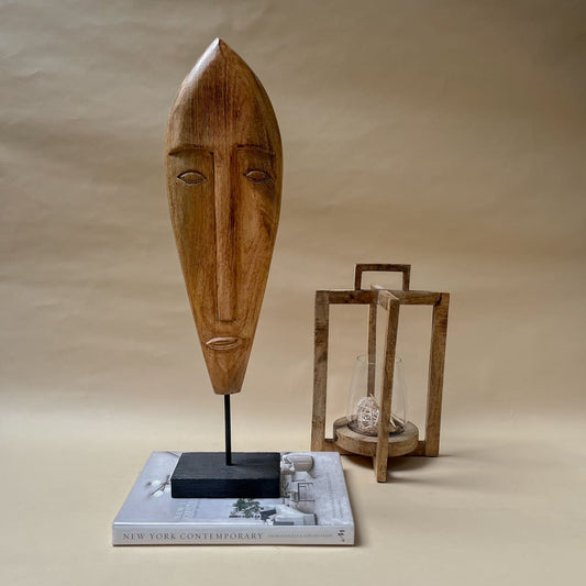 Shop Home Artisan Mikom Wooden Face Sculpture (Large) on Alanqrit