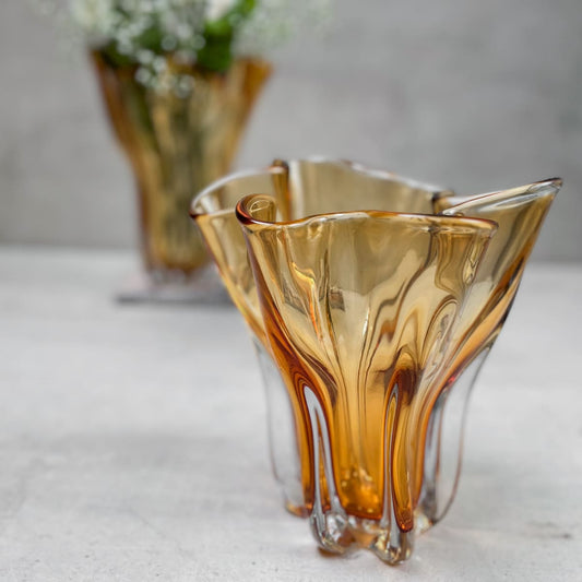 Shop Home Artisan Cadyn Amber Opulent Glass Vase (Small) on Alanqrit