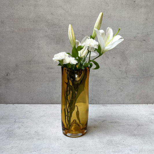 Shop Home Artisan Varick Amber Opulent Glass Vase on Alanqrit