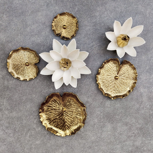 Lotus Flower Ceramic Wall Sculptures - Small