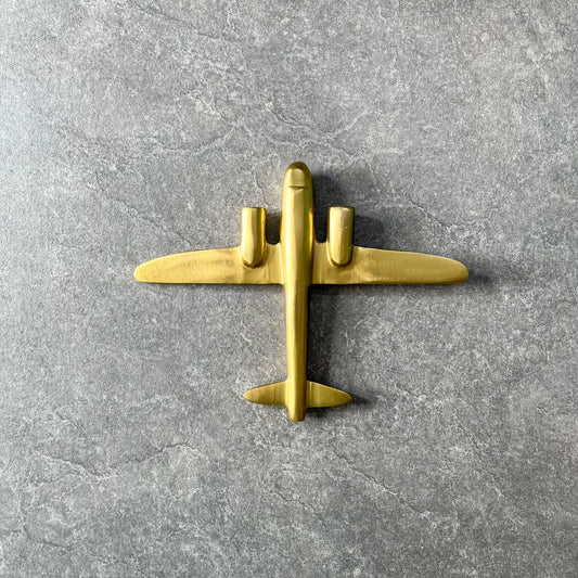 Langley Golden Plane Wall Sculpture - Medium